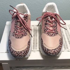 Adorably Trendy Mauve Leopard Print Sneakers